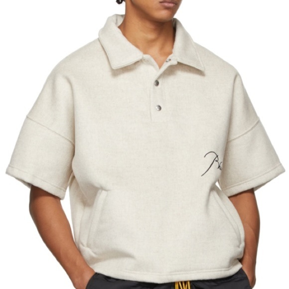 Rhude Shirt Pullover Sweatshirt Boxy Oversized F1 Polo Wool Mens Large Luxury - Picture 5 of 16